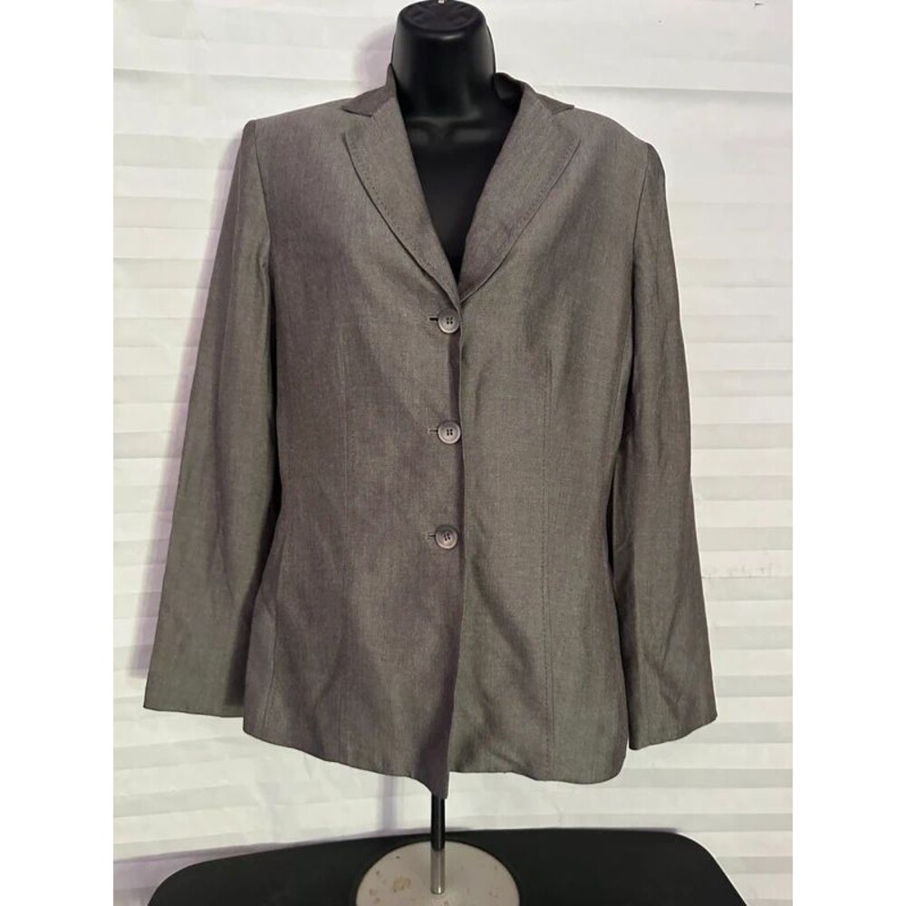 Kasper Women's Gray Long Sleeve Button Down Blazer Size 8 Career Work Jacket